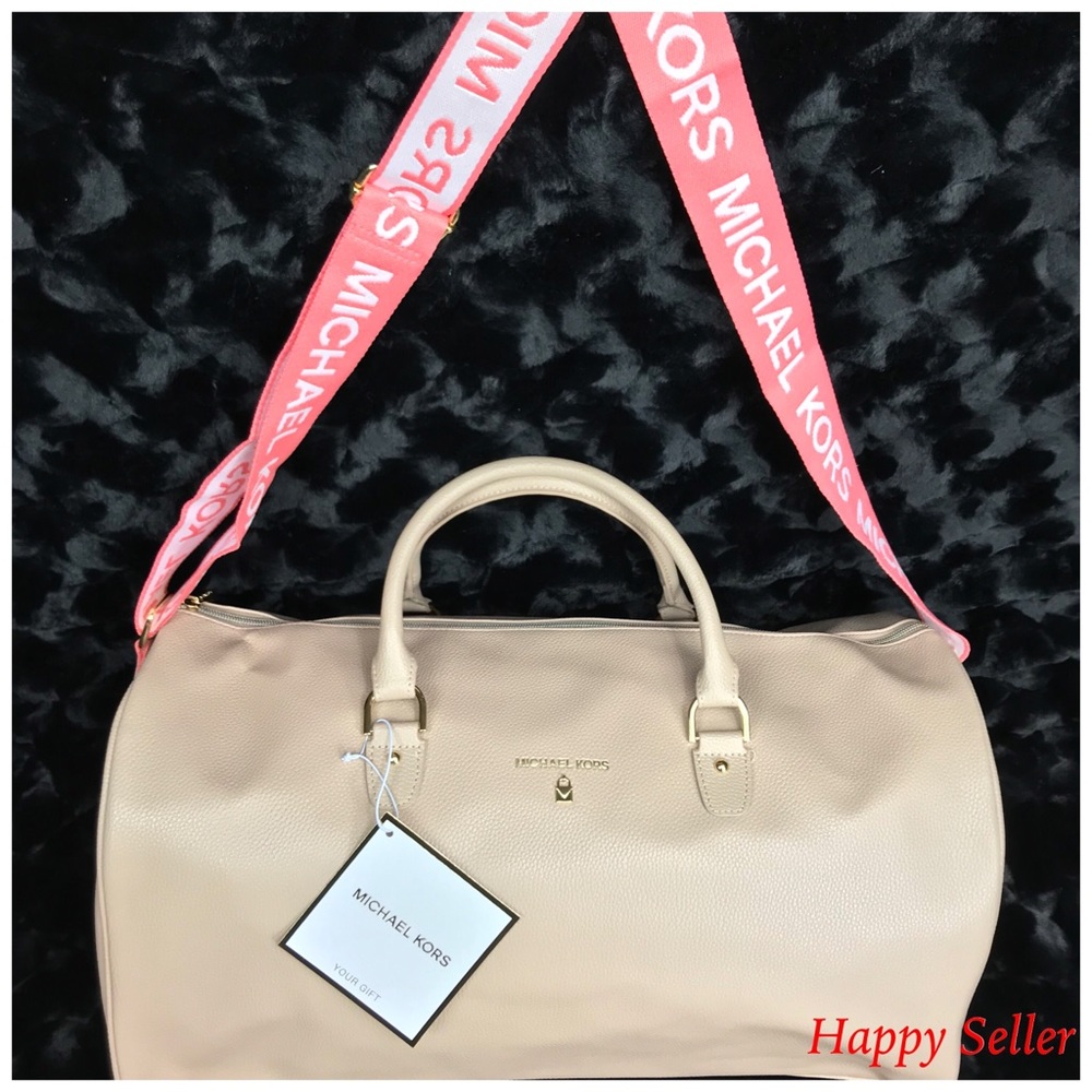 Michael Kors Duffle Bag Purse Tote Pink Rose Gold - Picture 3 of 8